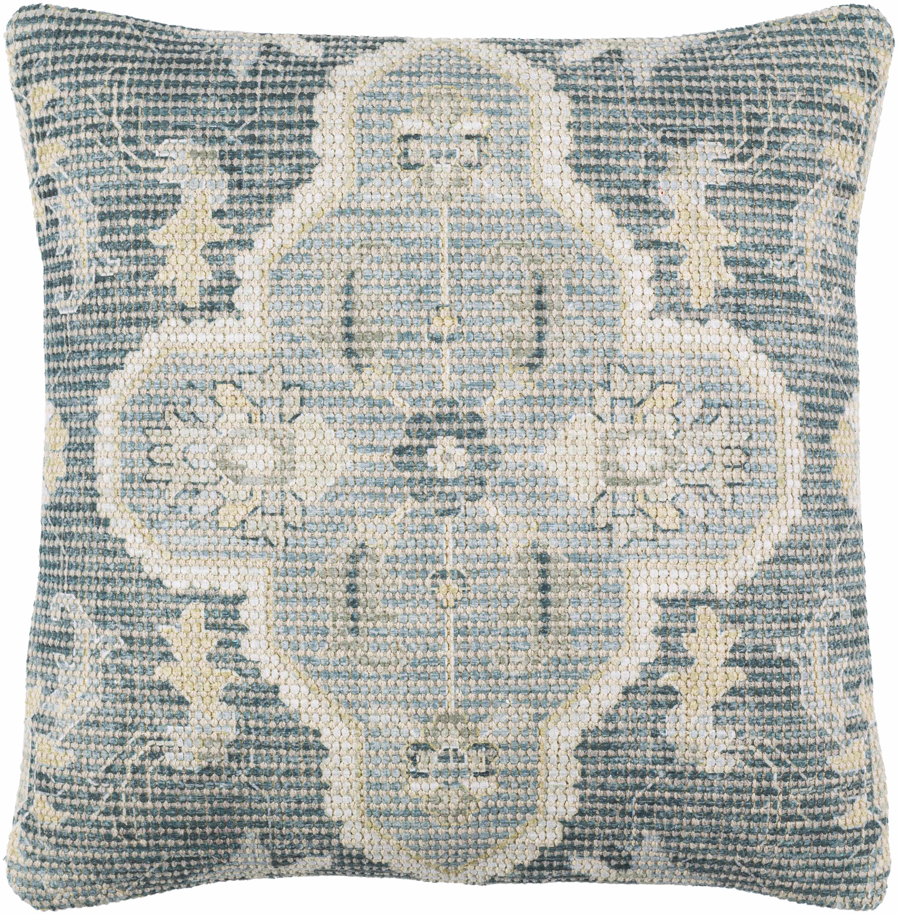 Bigaa Medallion Square Throw Pillow, Teal