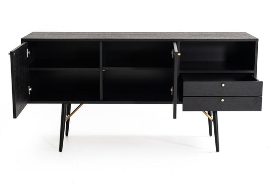 Modrest Billy Modern Black Oak & Gold Buffet