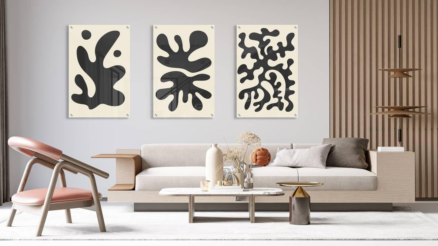 Blot Pattern Set of 3 Prints Modern Wall Art Modern Artwork