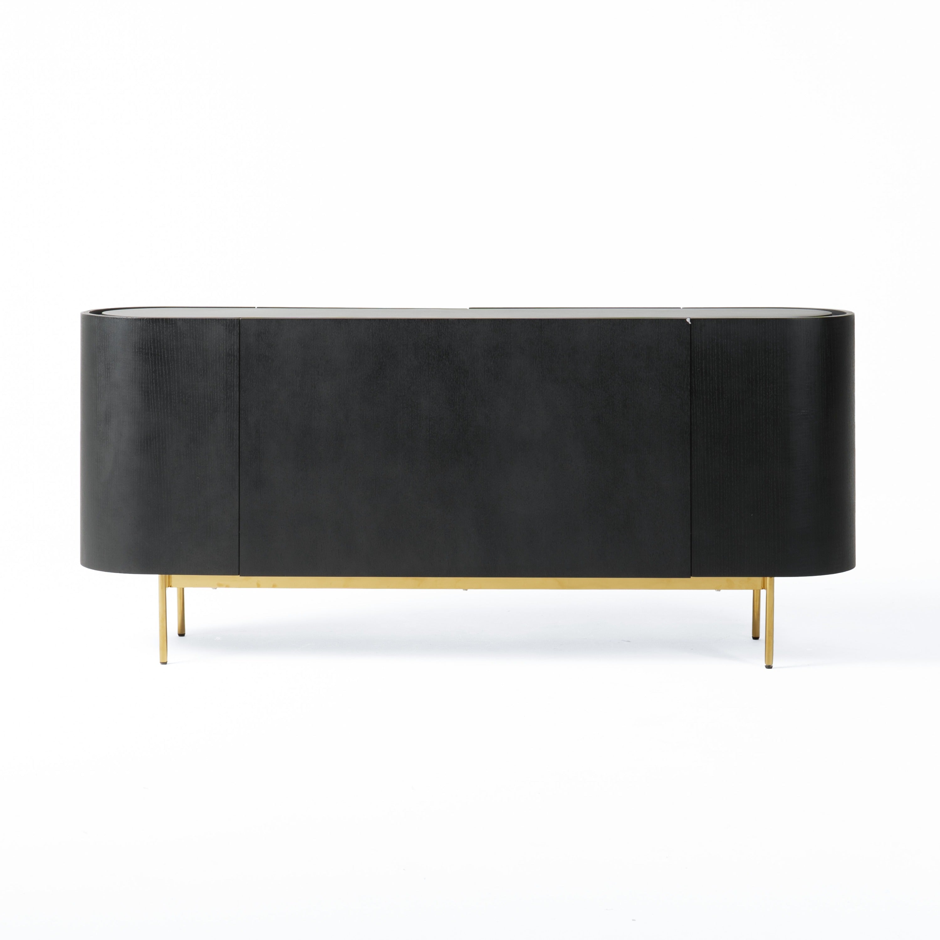 Modrest Bowie - Mid-Century Modern Black Oak + Brass Buffet