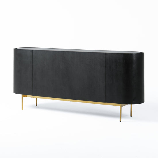 Modrest Bowie - Mid-Century Modern Black Oak + Brass Buffet