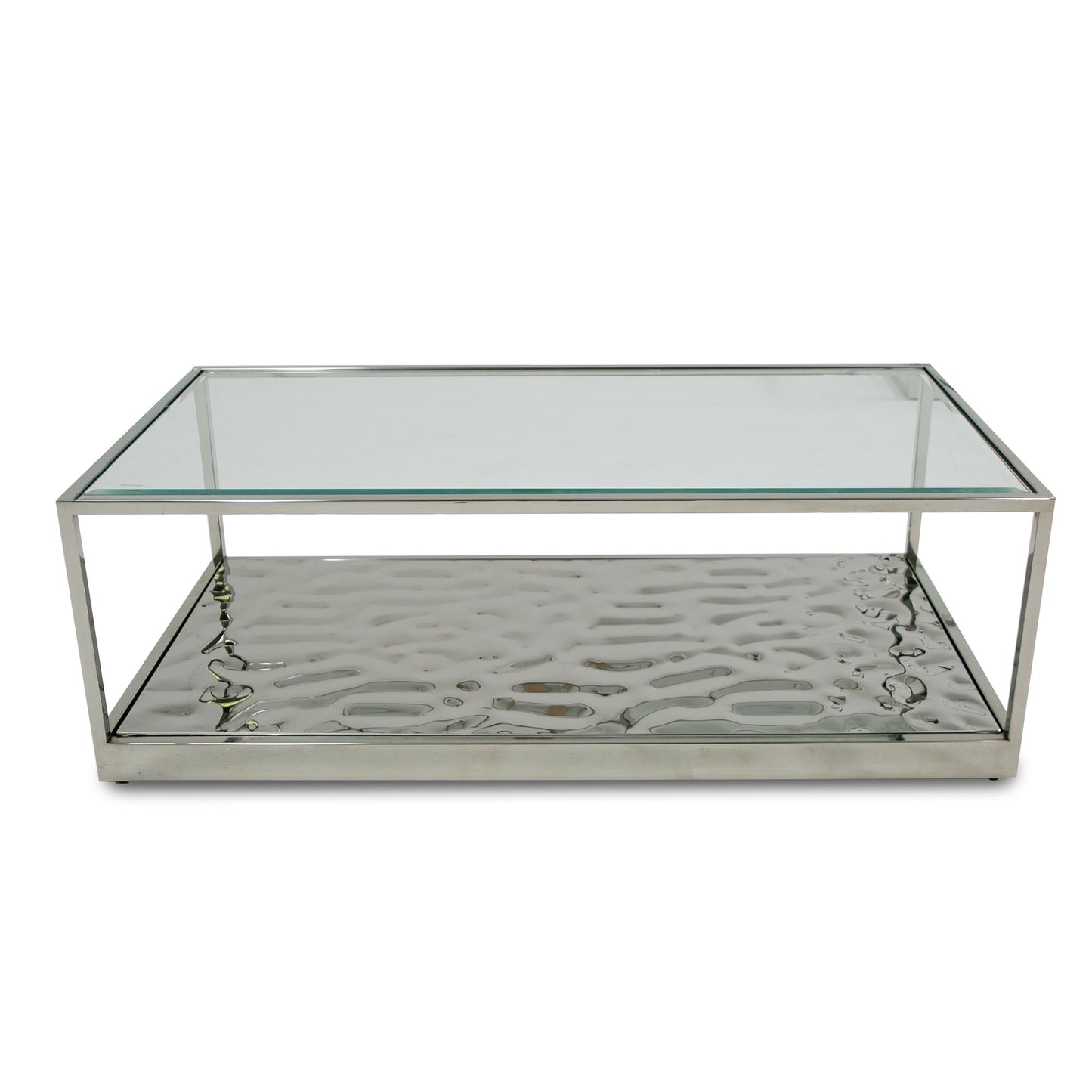 Modrest Braxton - Contemporary Clear Wave Glass Coffee Table