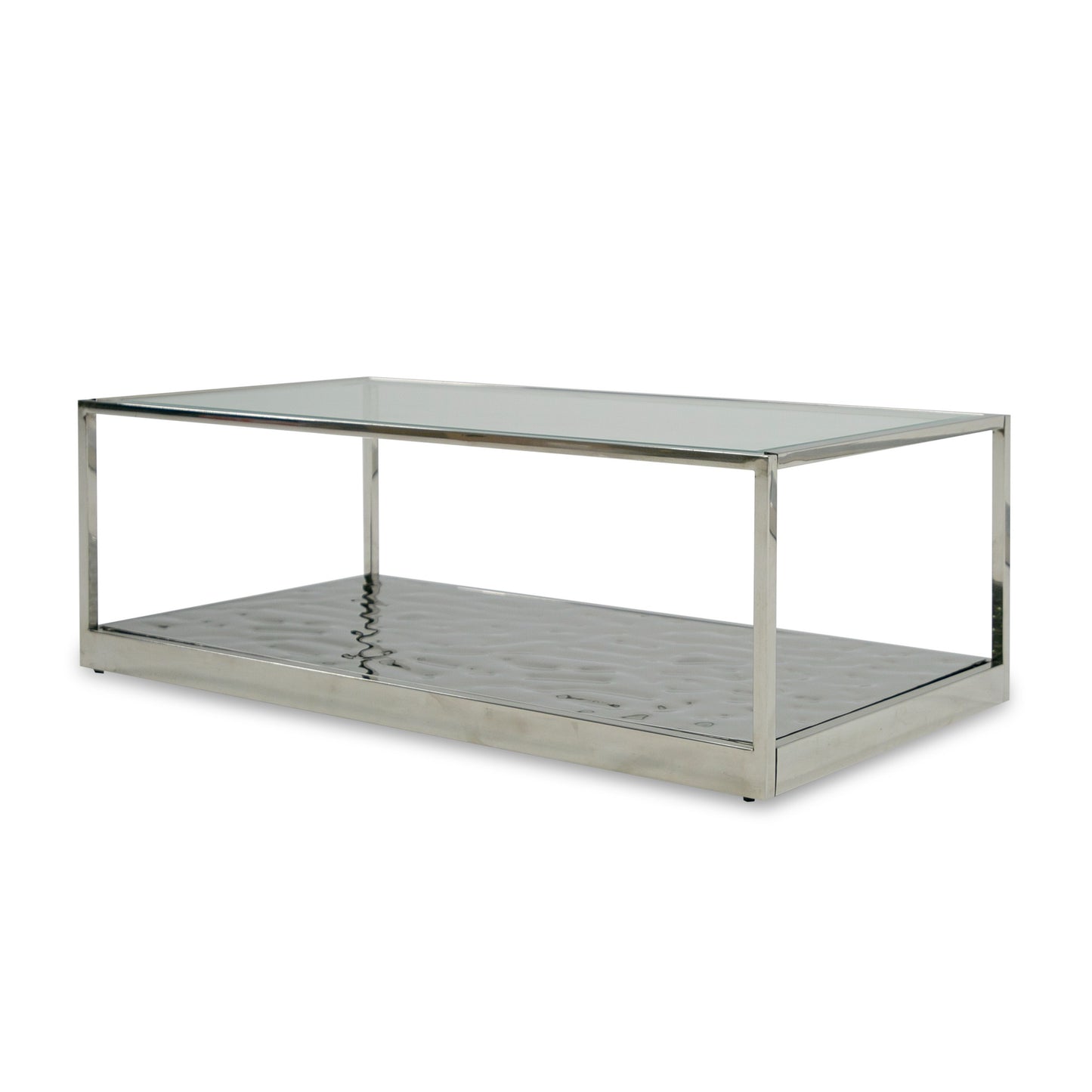 Modrest Braxton - Contemporary Clear Wave Glass Coffee Table