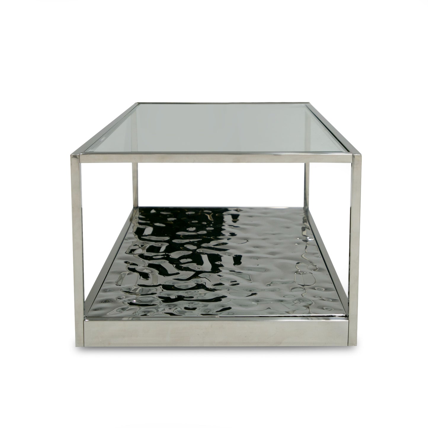 Modrest Braxton - Contemporary Clear Wave Glass Coffee Table