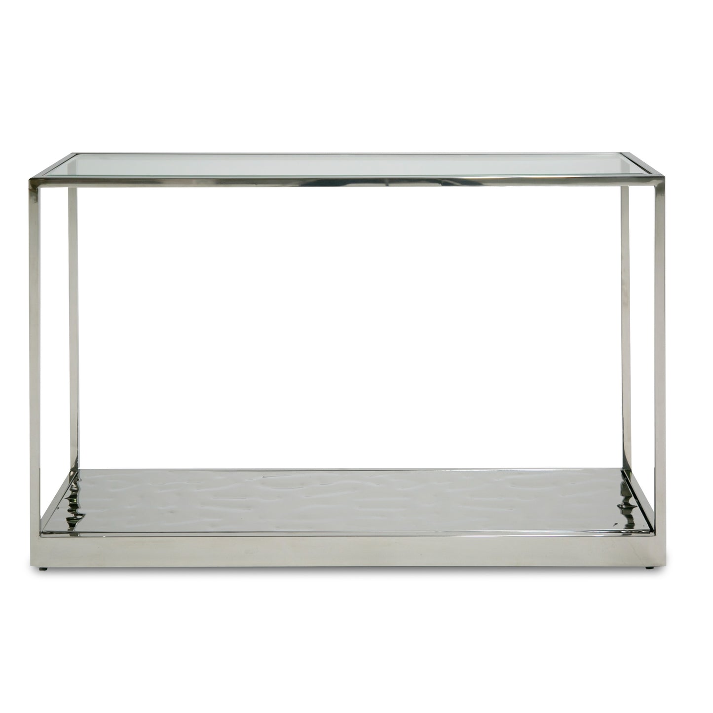 Modrest Braxton - Contemporary Clear Wave Glass Console Table