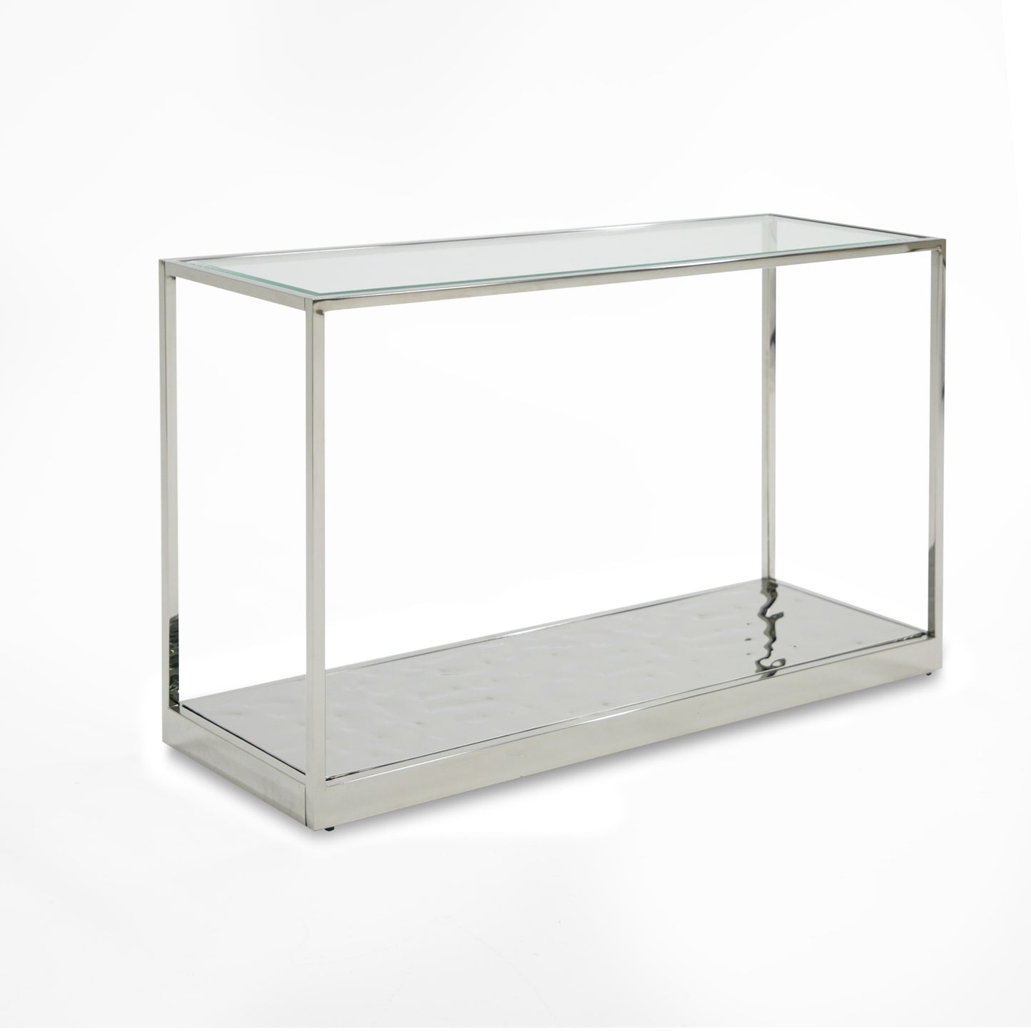 Modrest Braxton - Contemporary Clear Wave Glass Console Table