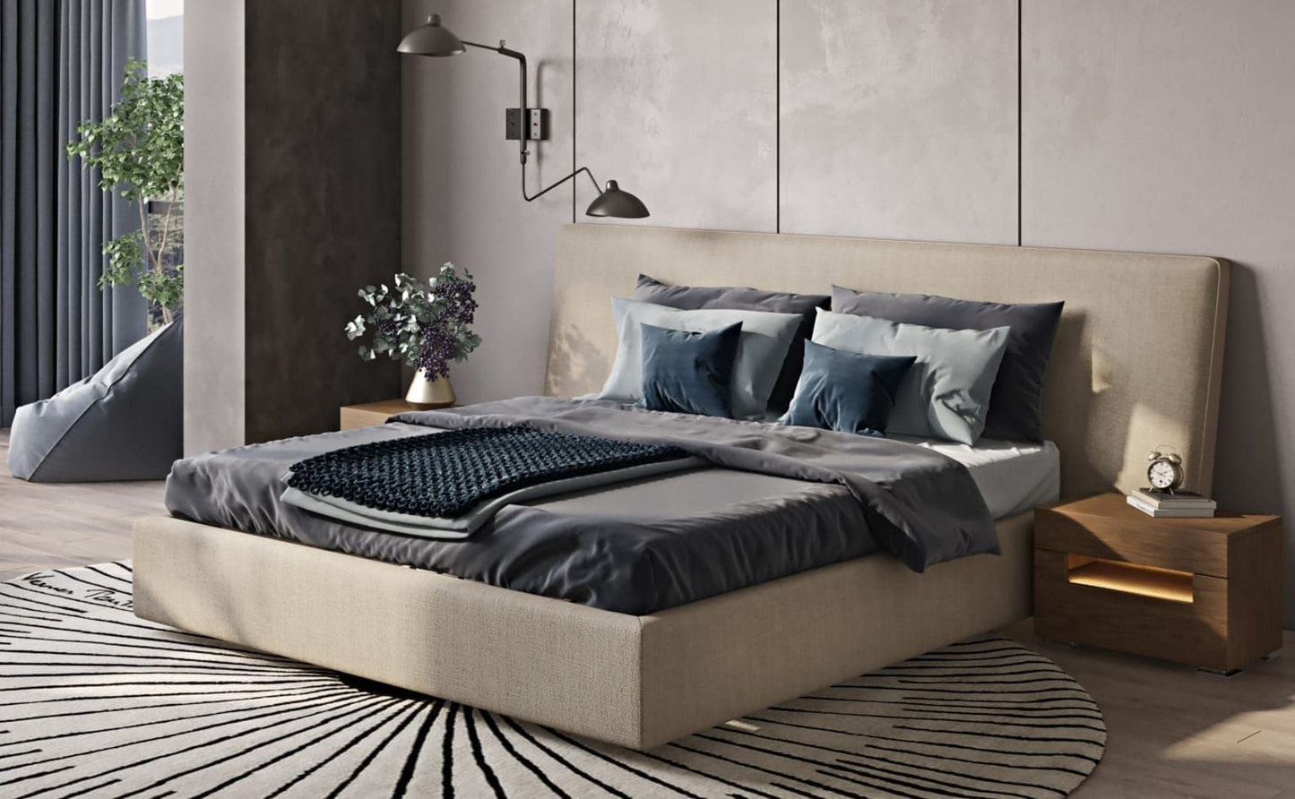 Modrest Brittany - Eastern King Modern Grey Fabric Bed