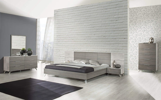 Queen Nova Domus Bronx Italian Modern Faux Concrete & Grey Bed