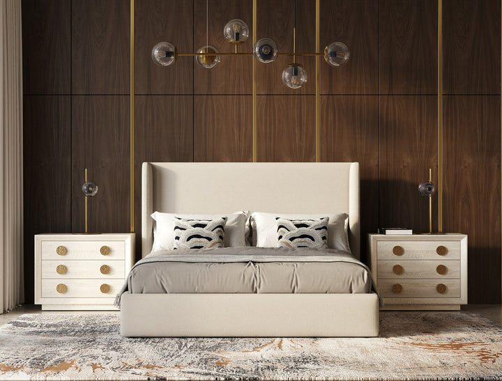 Modrest Byrne - Modern Beige Fabric Bed