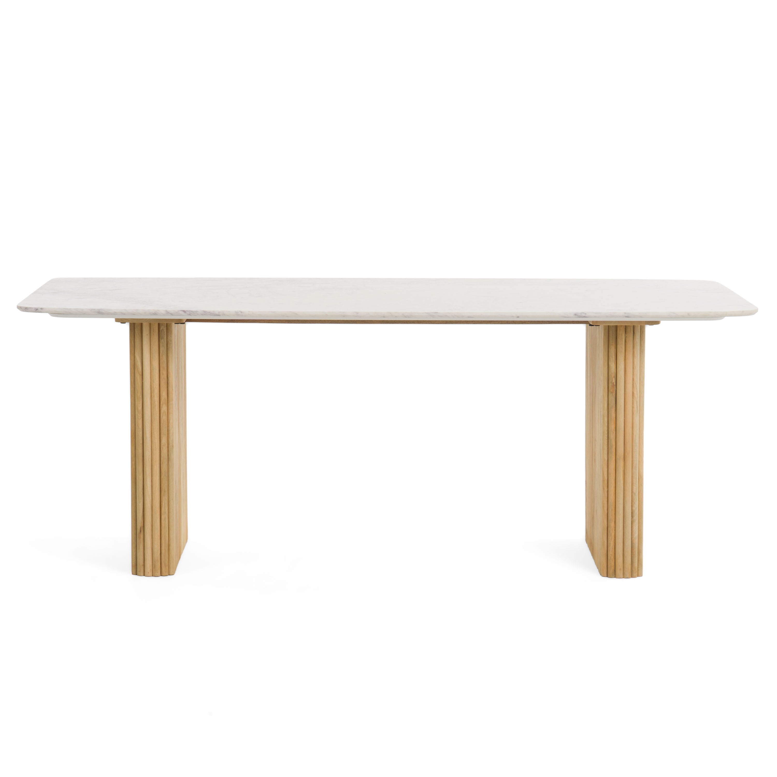 Modrest - Cambridge White Marble & Mango Rectangular Dining Table