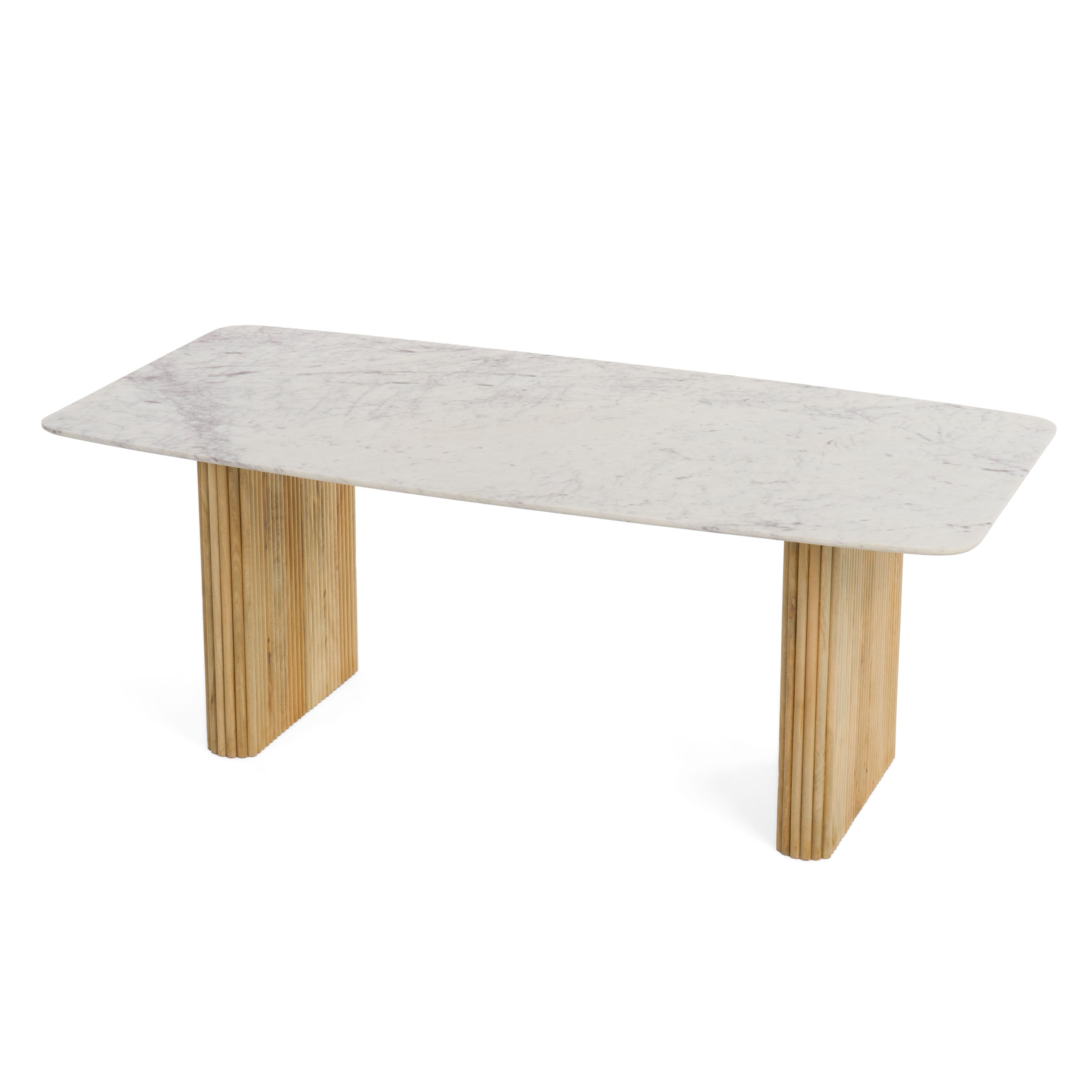 Modrest - Cambridge White Marble & Mango Rectangular Dining Table