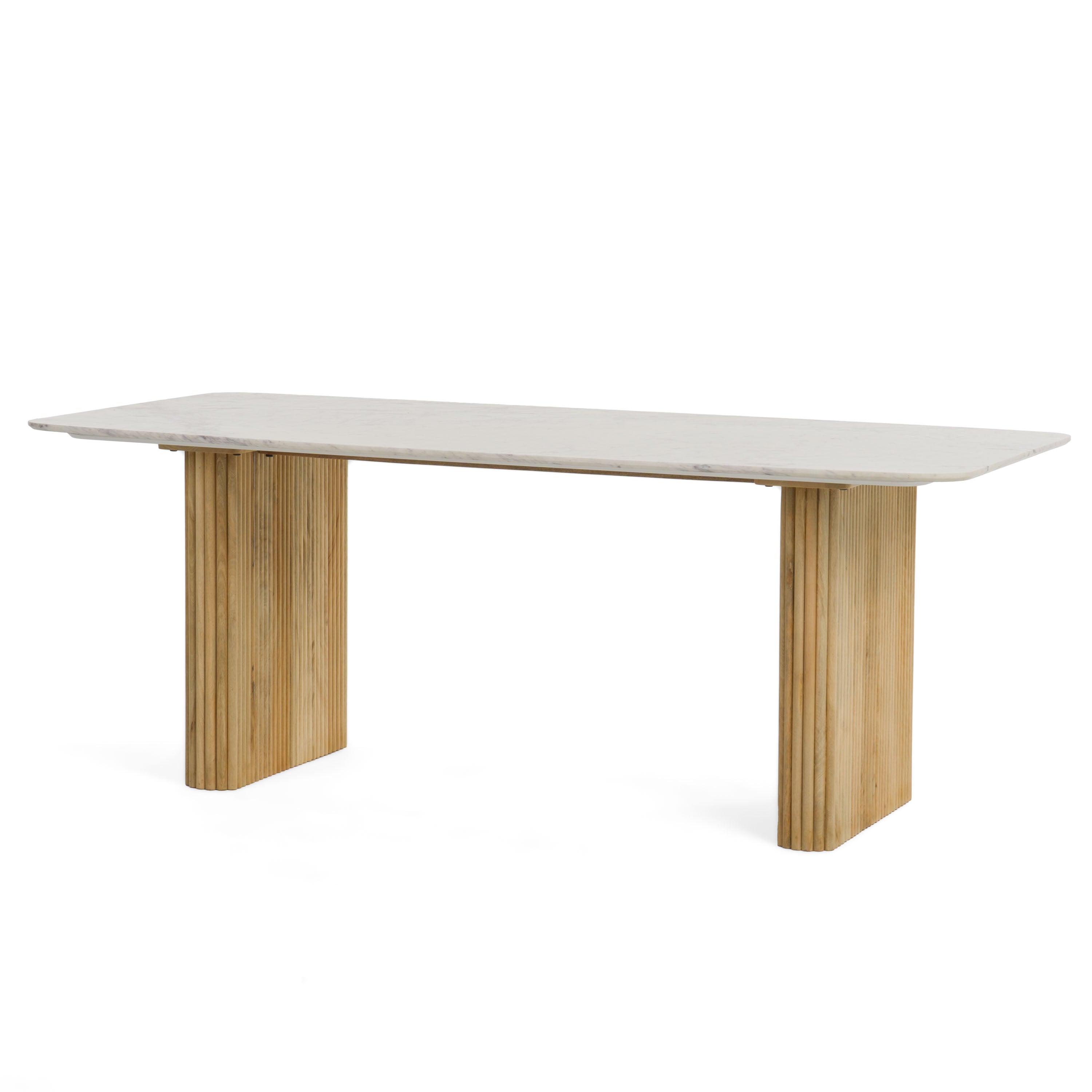 Modrest - Cambridge White Marble & Mango Rectangular Dining Table