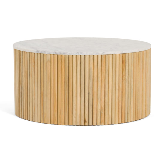 Modrest - Cambridge White Marble & Mango Round Coffee Table