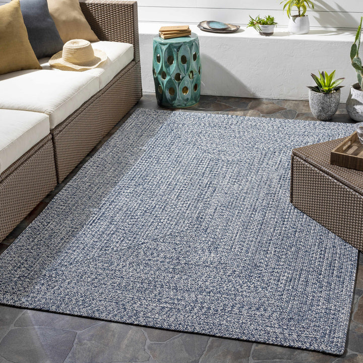 Braided Faux Jute Rug, Blue