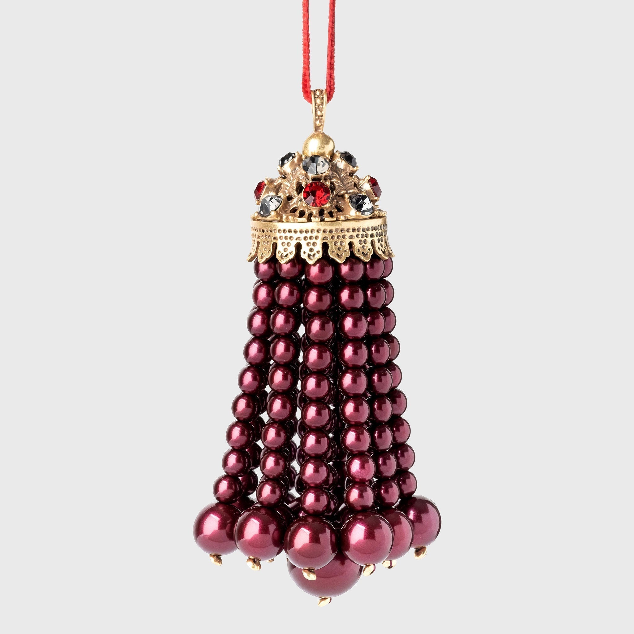 Hanging Pearl Tassel, Plum