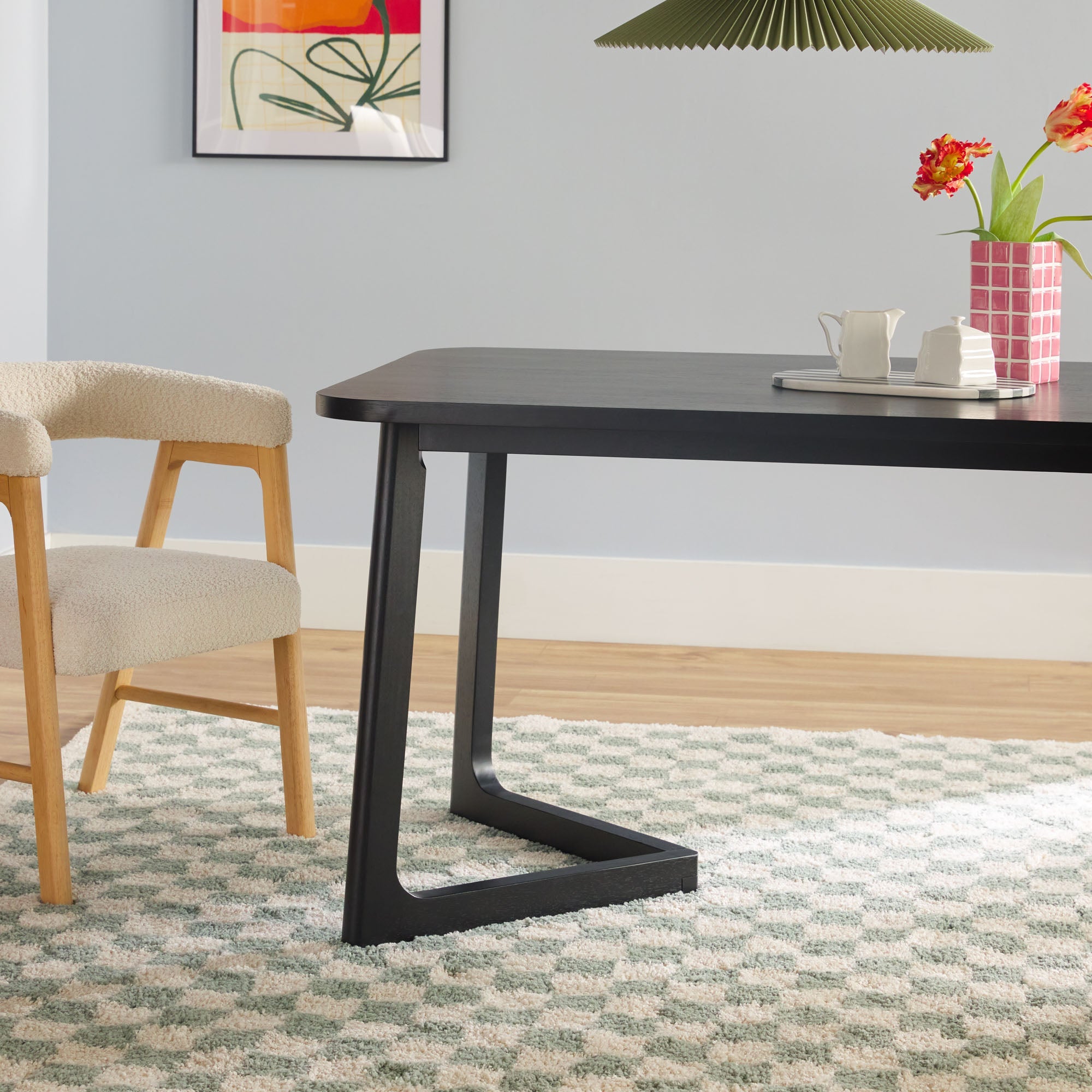 Ezra Modern Rectangle Dining Table for 6