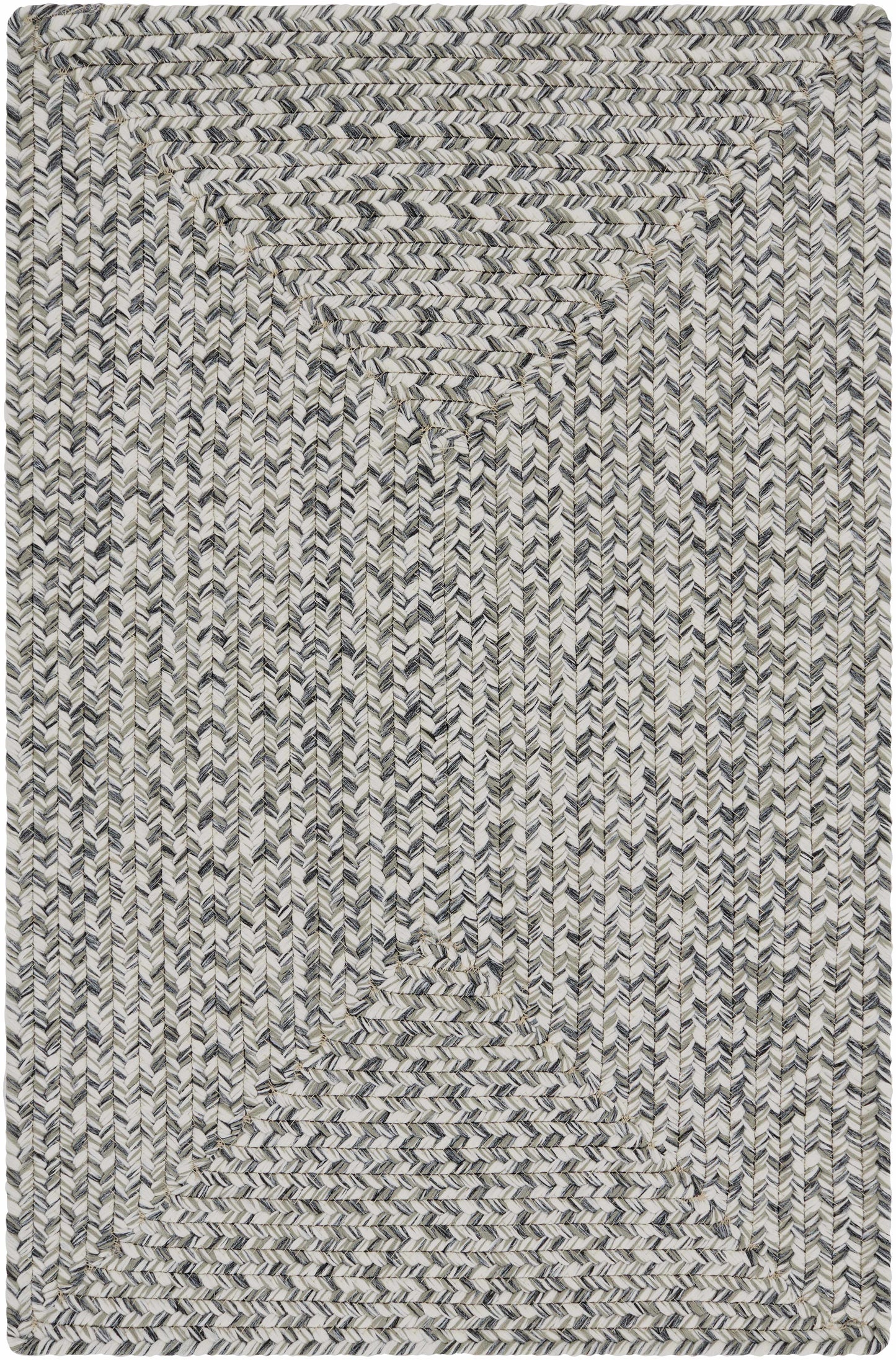 Braided Faux Jute Rug, Cream/Charcoal