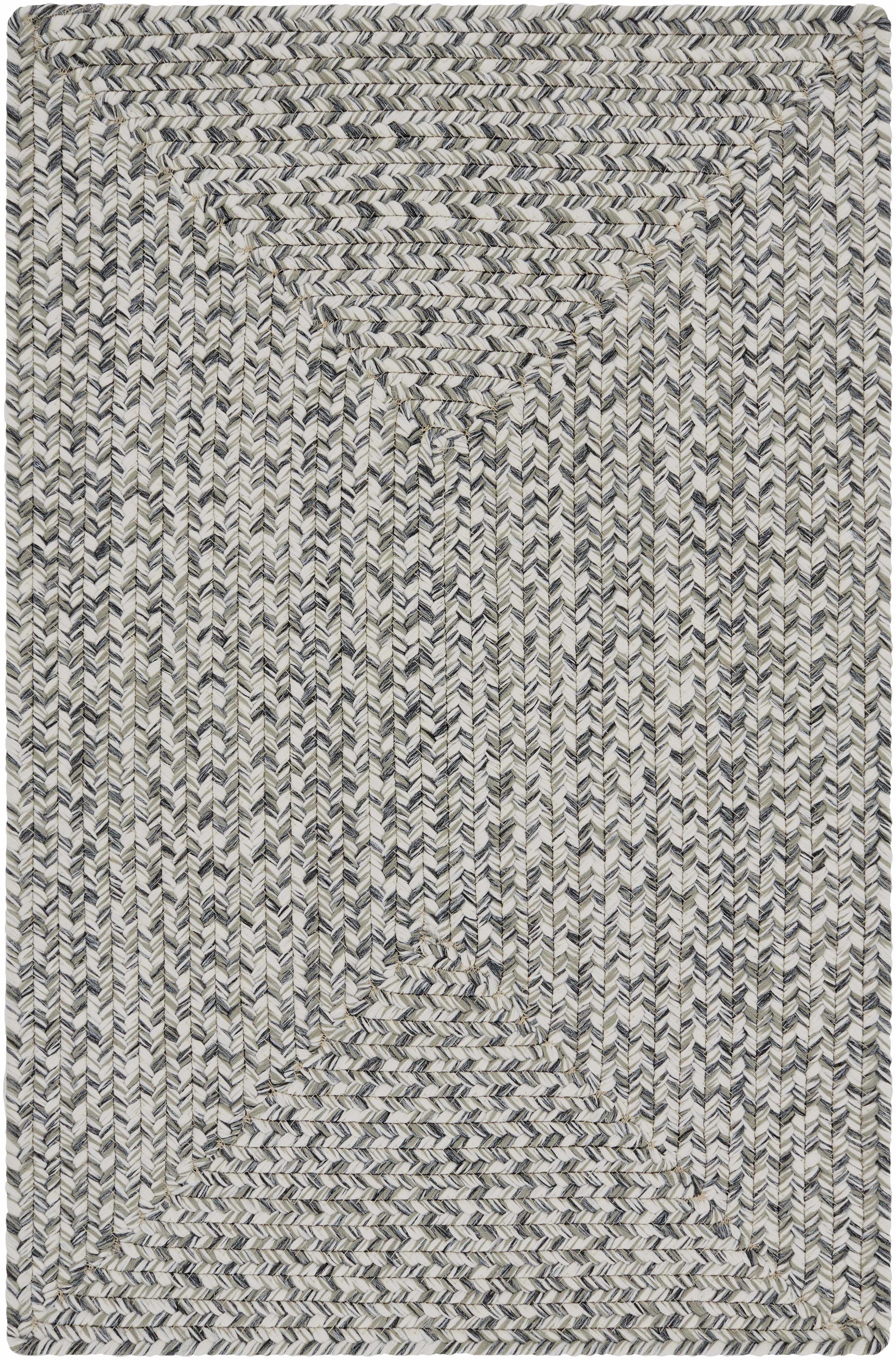 Braided Faux Jute Rug, Cream/Charcoal