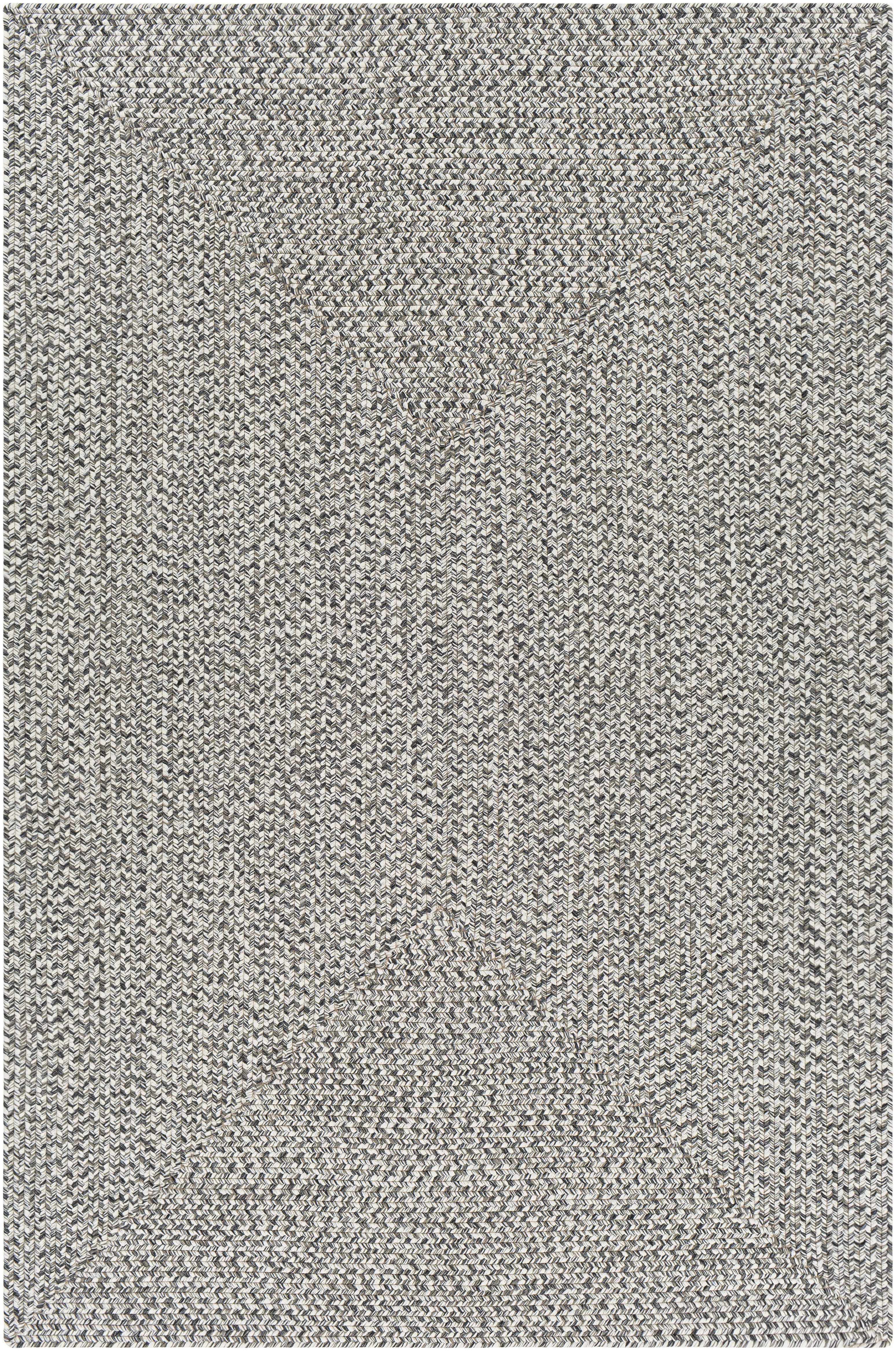 Braided Faux Jute Rug, Cream/Charcoal