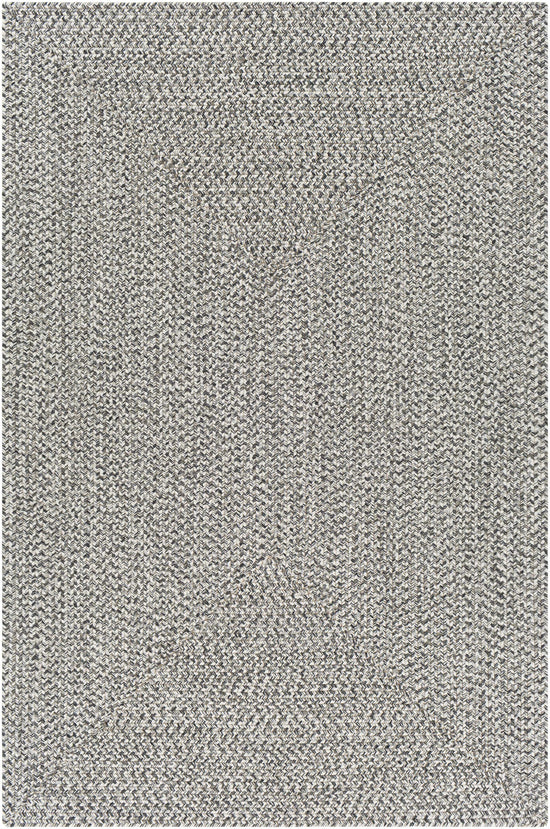 Braided Faux Jute Rug, Cream/Charcoal