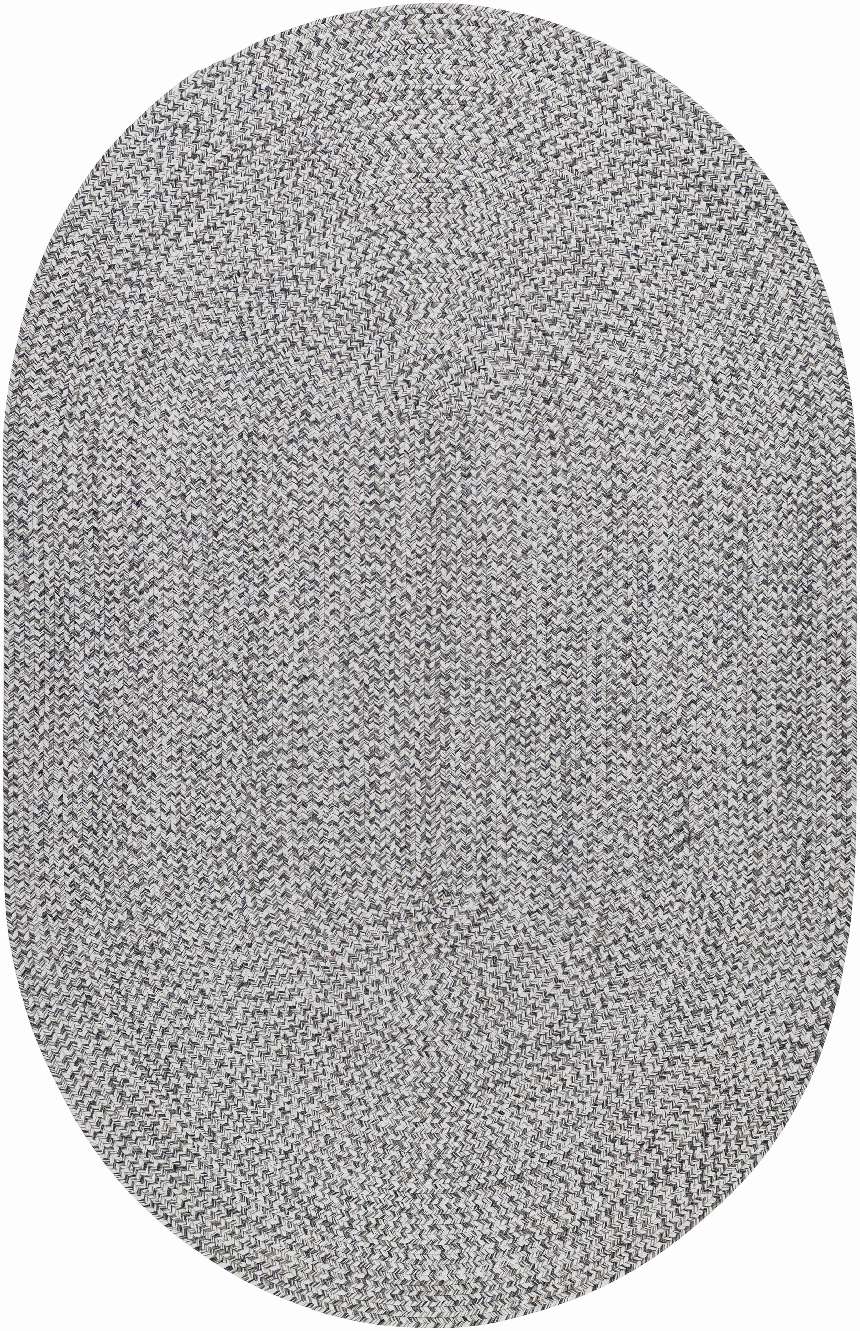 Braided Faux Jute Rug, Cream/Charcoal