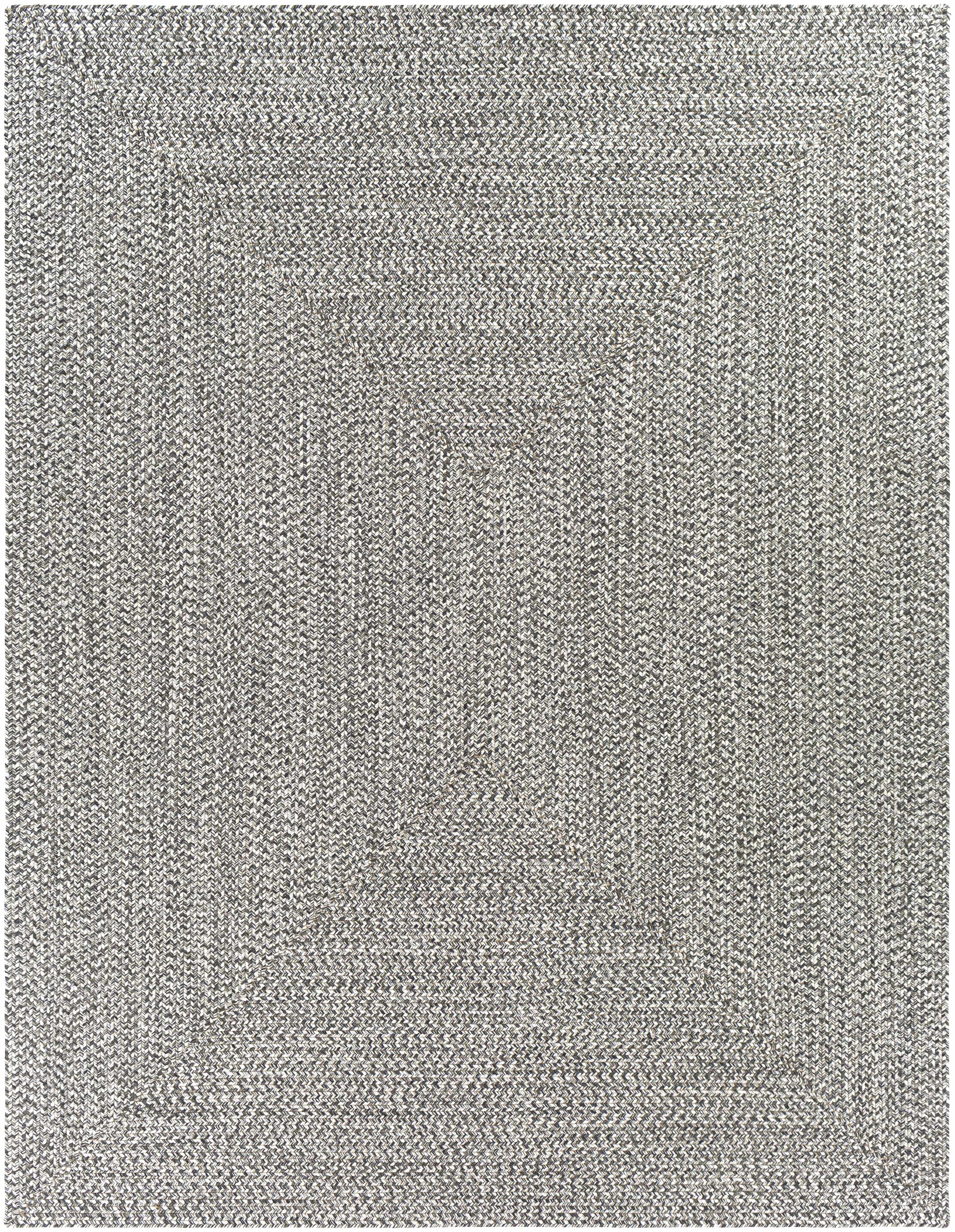 Braided Faux Jute Rug, Cream/Charcoal