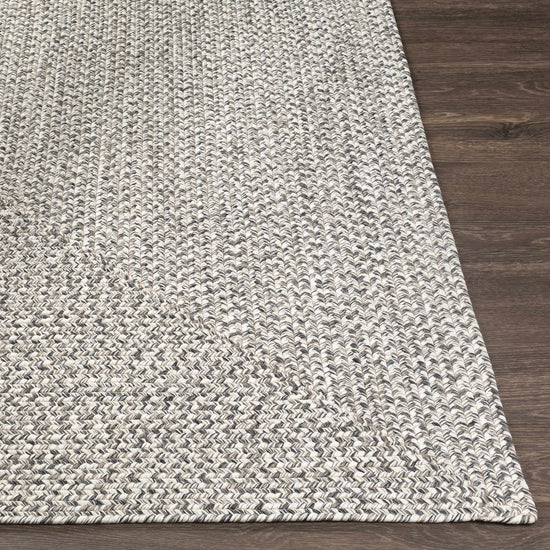 Braided Faux Jute Rug, Cream/Charcoal