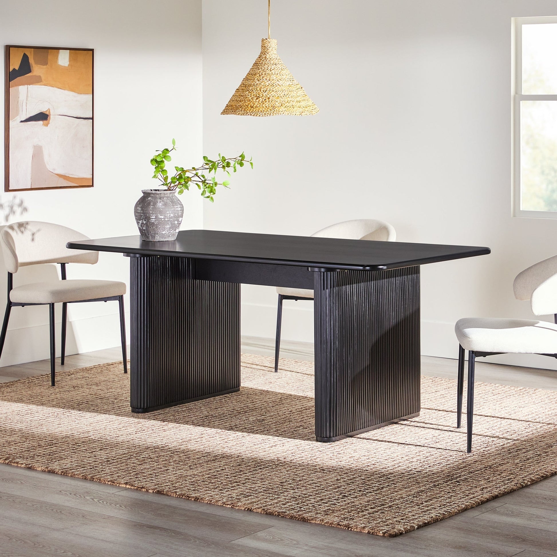 Heath 68" Scandinavian Dining Table with Reeded Base