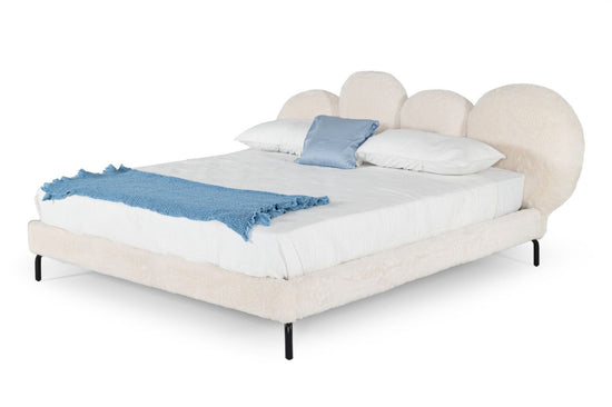 Modrest Destiny - Queen Contemporary White Sherpa Bubble Bed