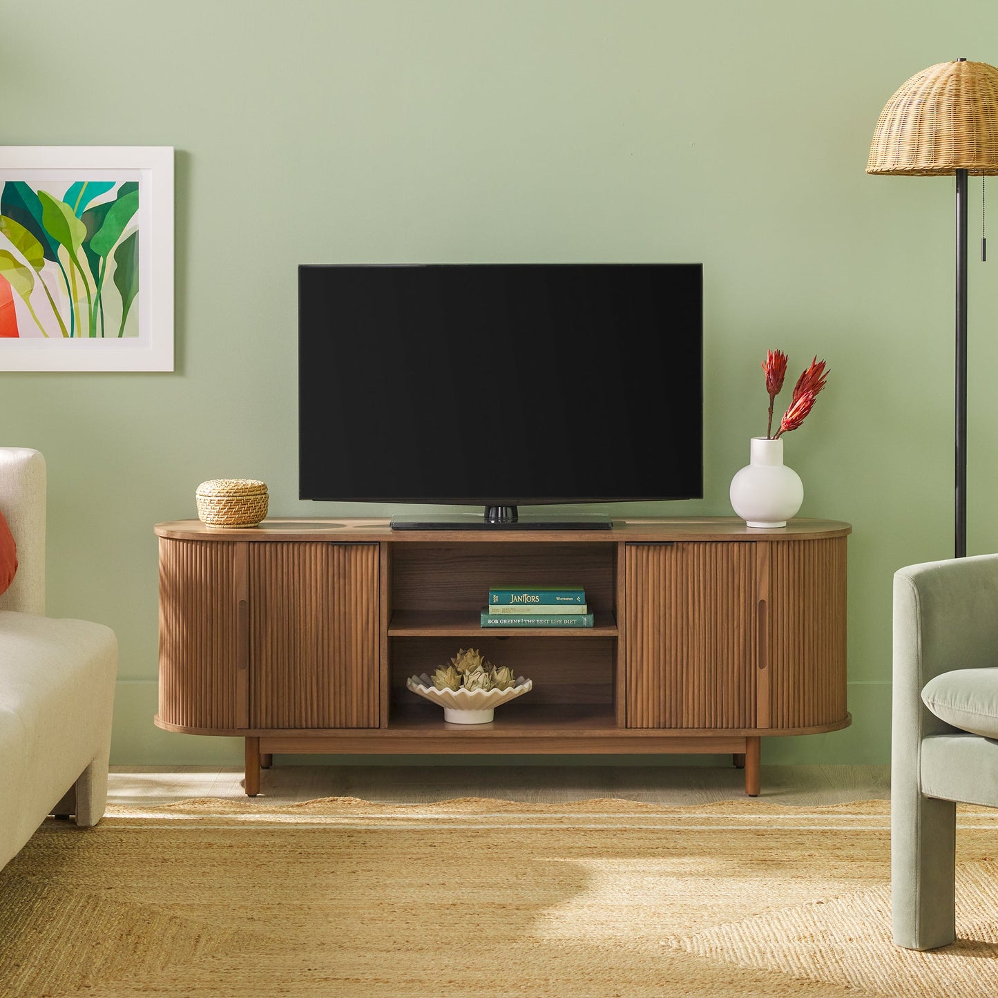 Chloe Modern Scandinavian Reeded 60" TV Stand