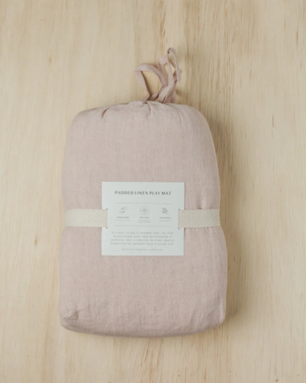 Stone Washed Linen Quilted Play Mat