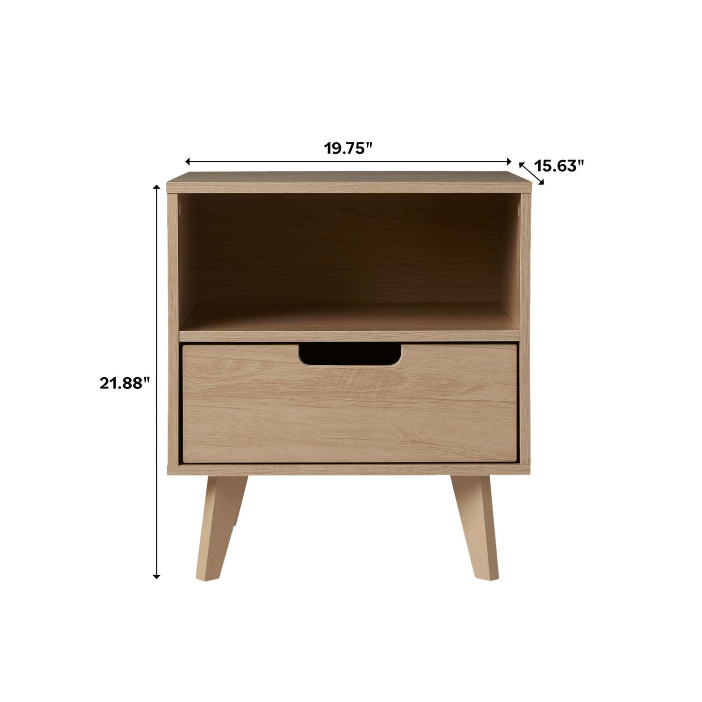 Hans Mid-Century Modern Angle-Leg Nightstand