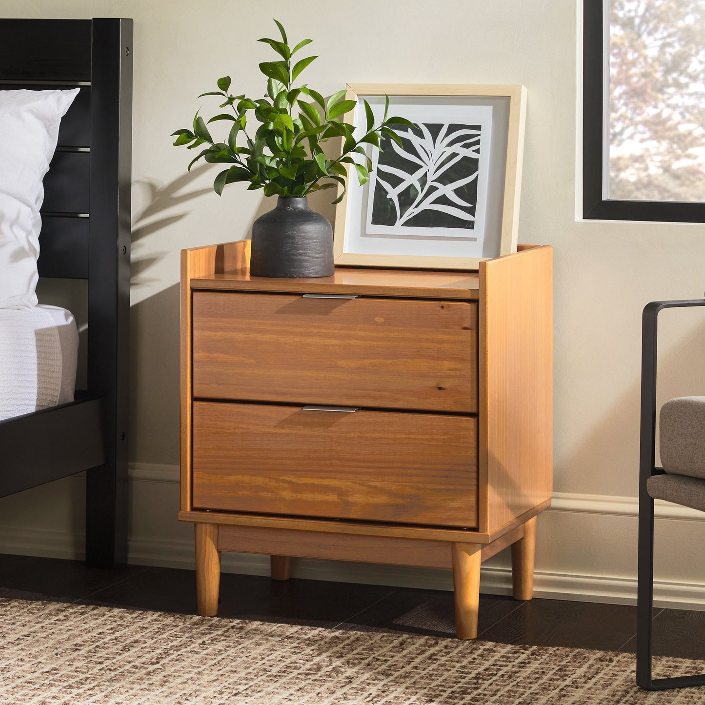 Lee Mid-Century Modern Wood Nightstand