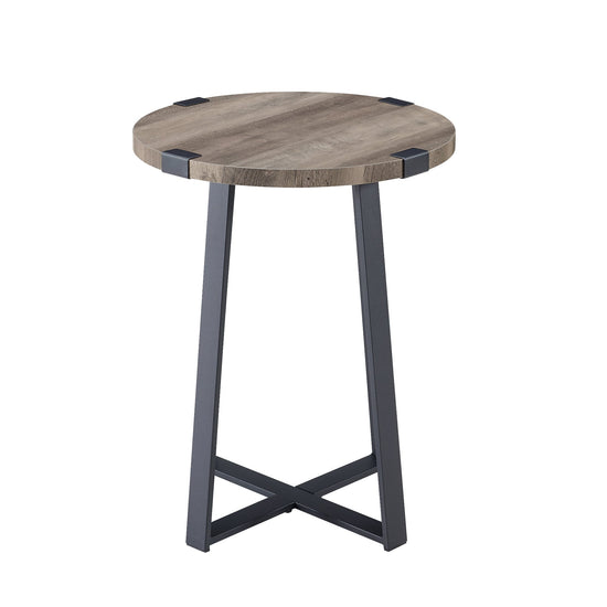 Modern Industrial 2-Piece Metal Wrap Side Table