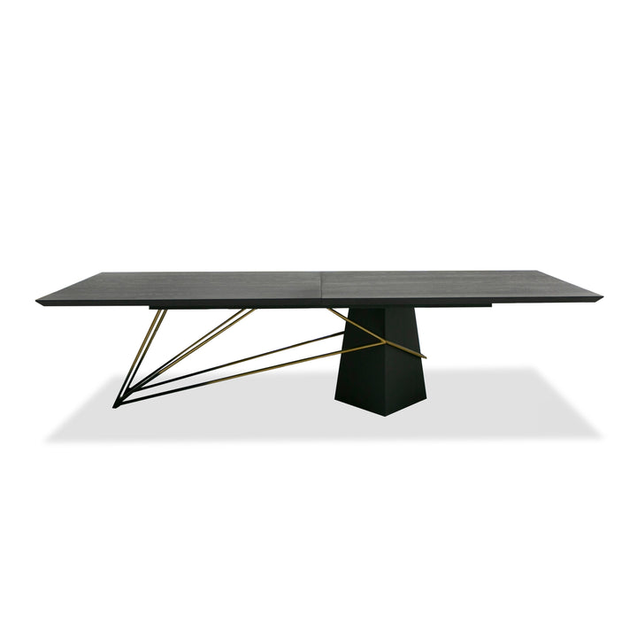 Modrest Elkhorn - Glam Black Ash + Stainless Steel 126" Dining Table