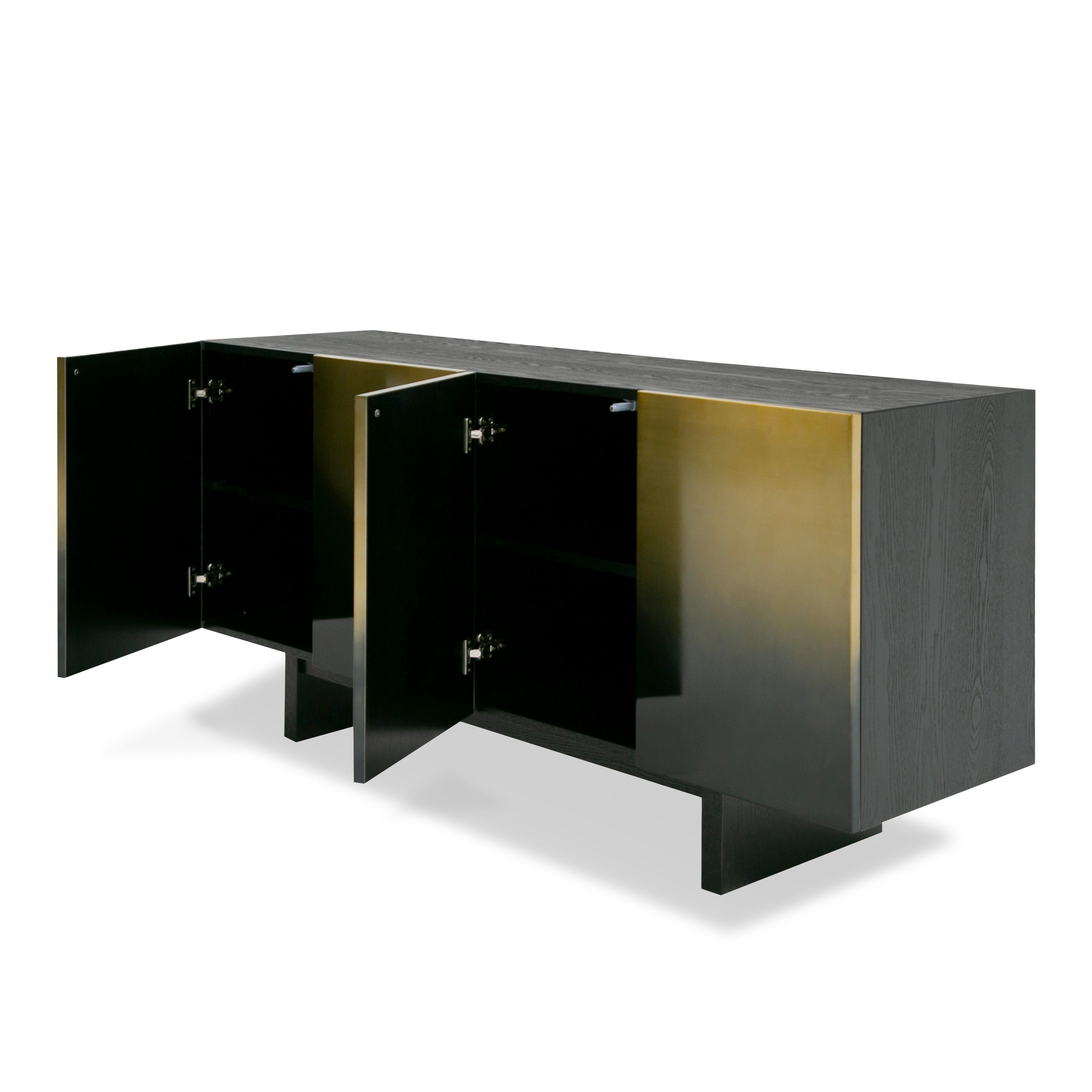 Modrest Elmira - Glam Black Ash + Gradient Stainless Steel Buffet