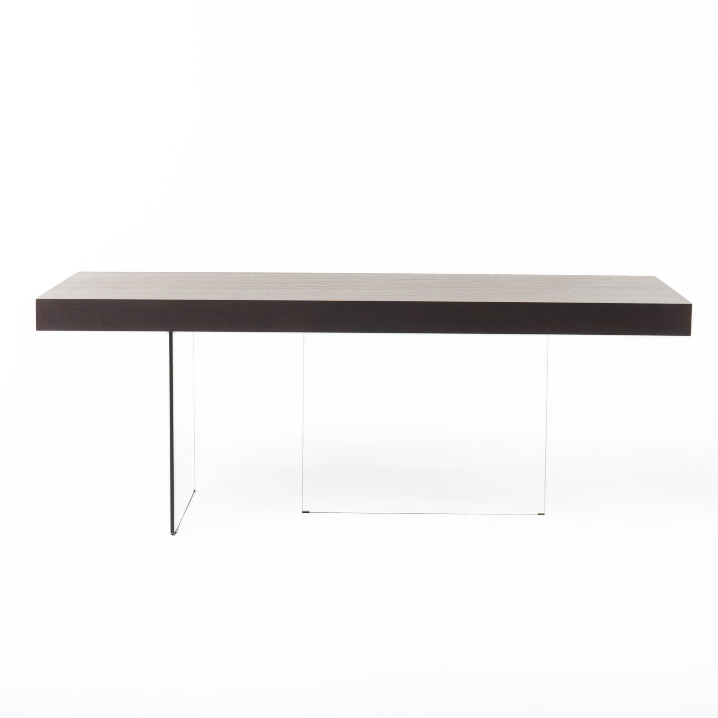 Modrest Encino - Modern Timber Chocolate & Glass Dining Table