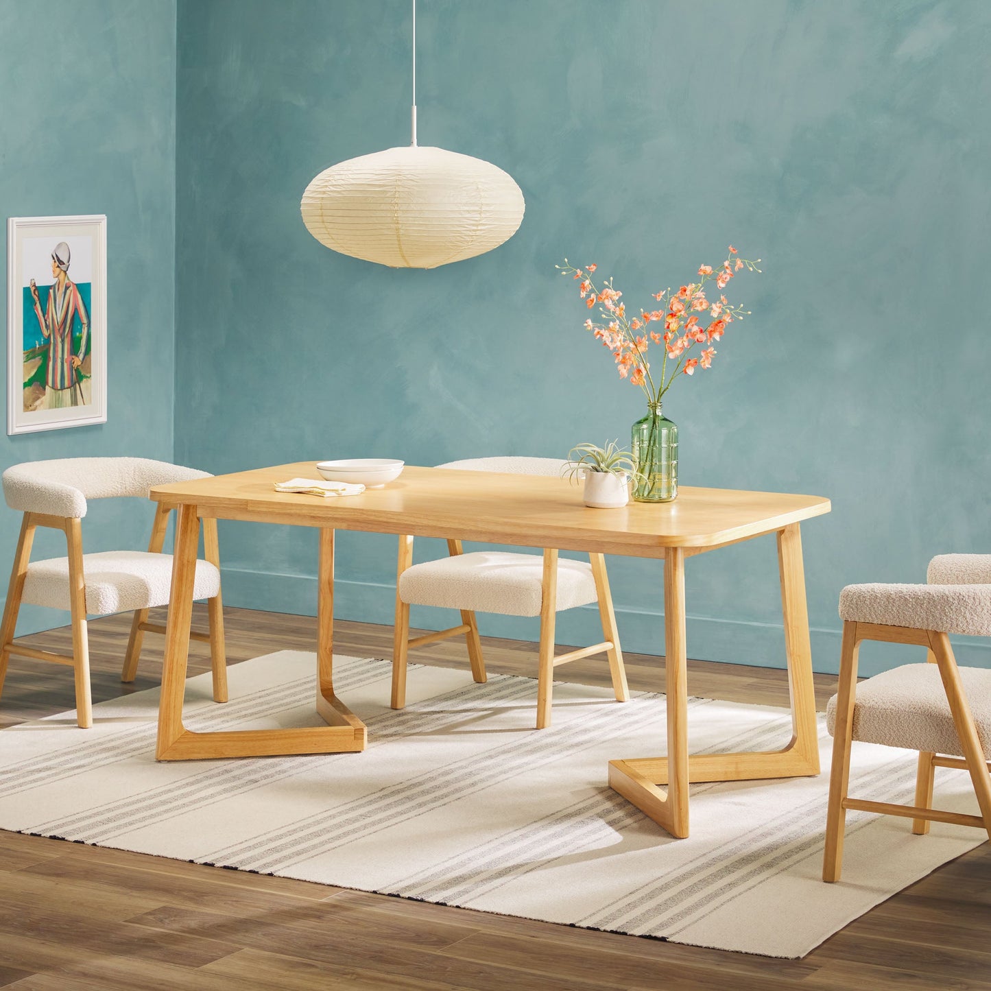 Ezra Modern Rectangle Dining Table for 6