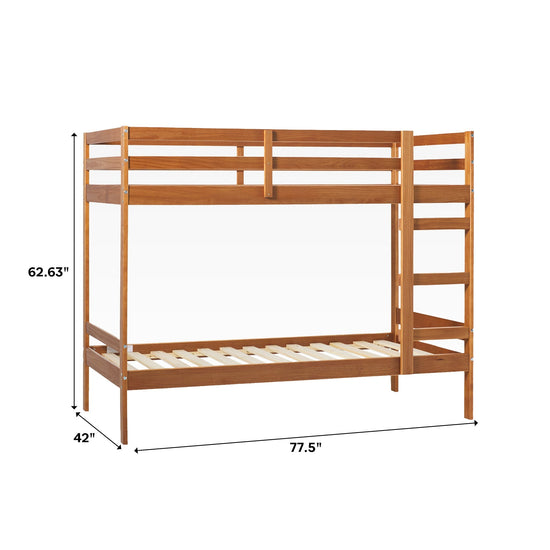 Sophie Simple Solid Wood Twin Over Twin Bunk Bed