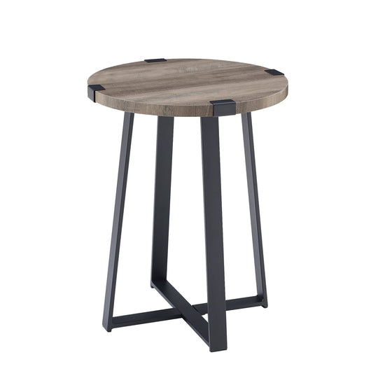 Modern Industrial 2-Piece Metal Wrap Side Table