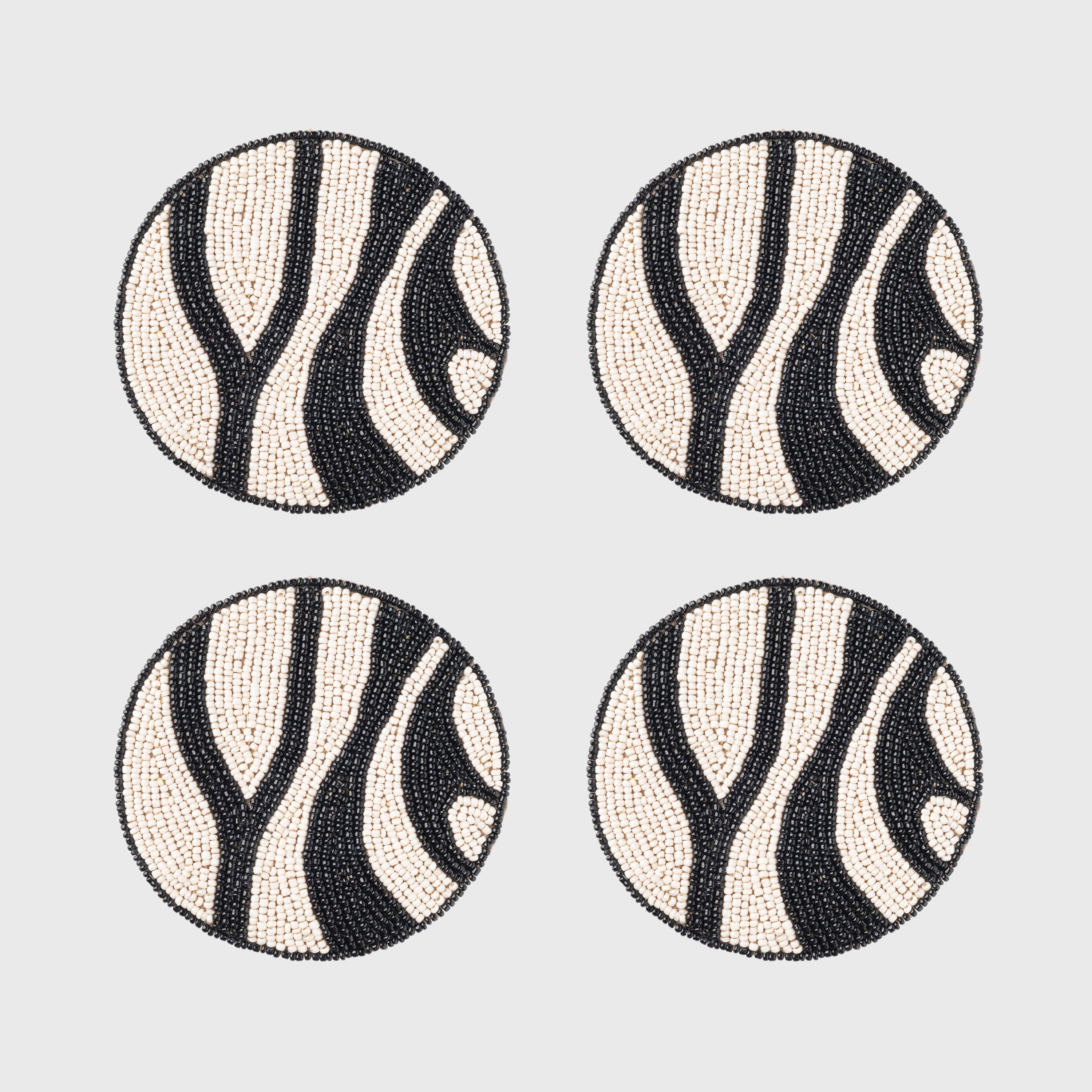 Zebra Coasters, Black