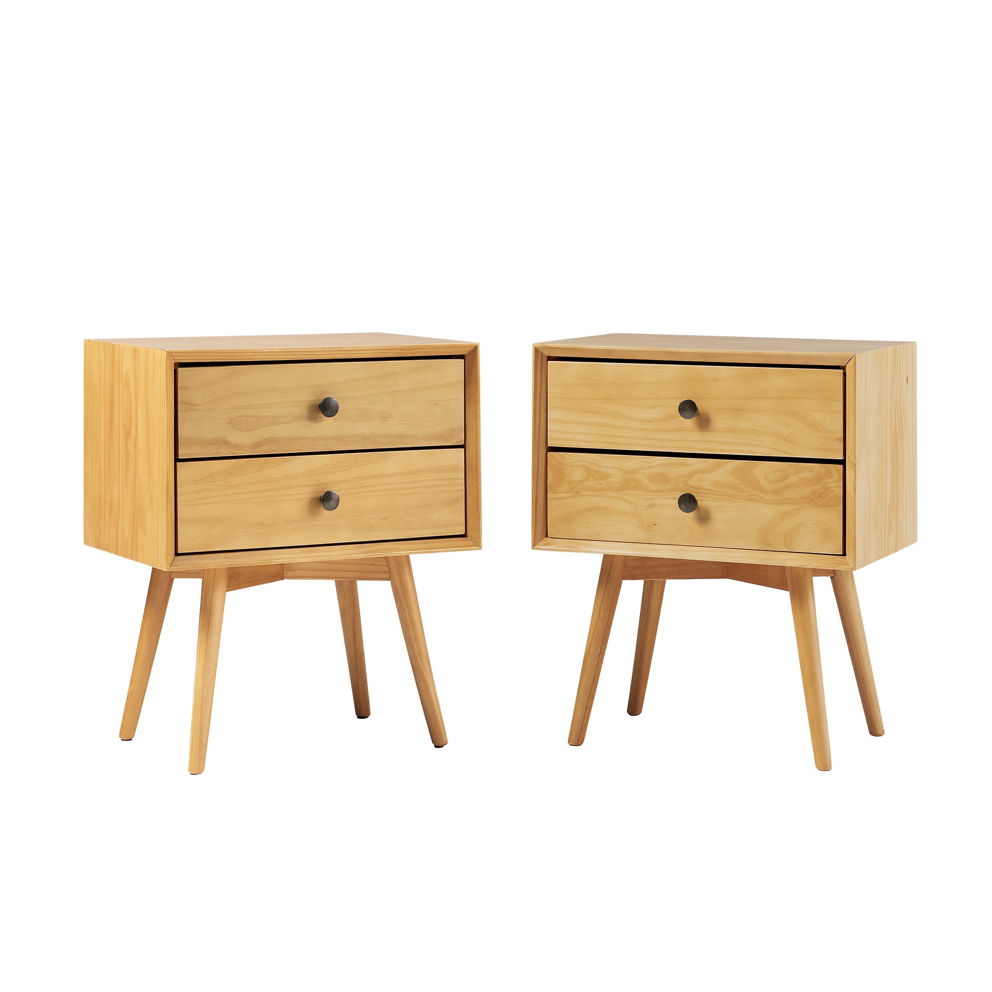 Mid-Century Solid Wood Nightstand Collection (1 or 2 Drawer)