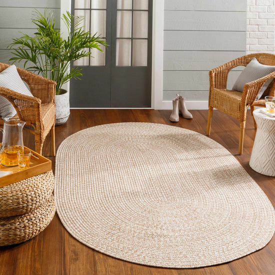 Braided Faux Jute Rug, Cream