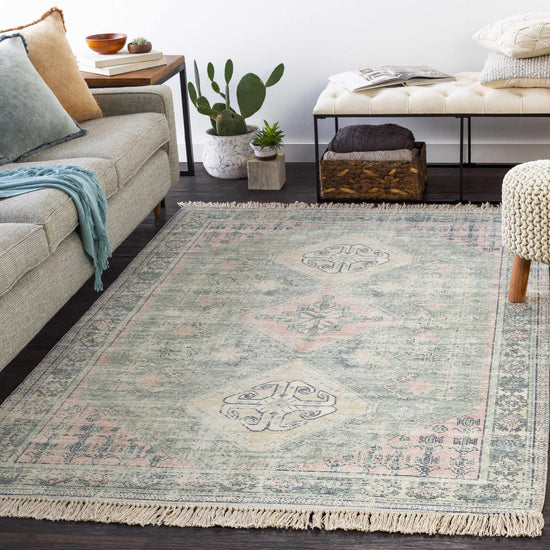 Foraker Cotton Rug, Sage Green