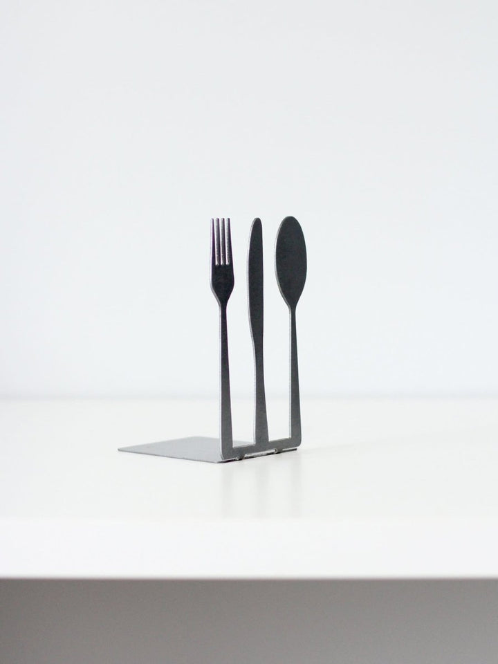 Fork Knife Spoon Kitchen Cookbook Bookend