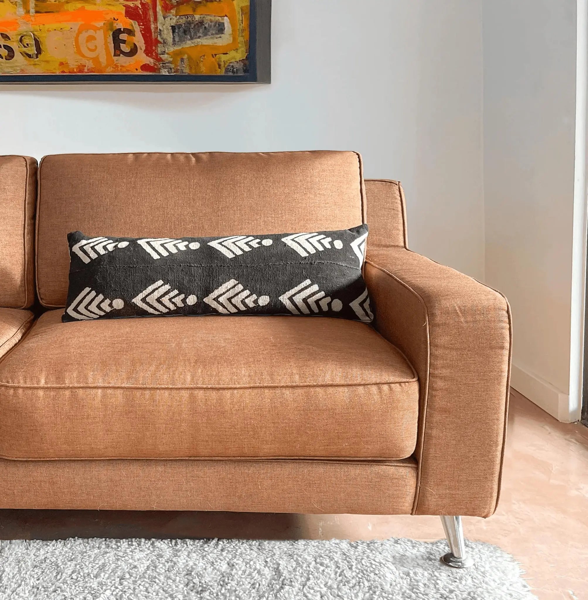 Geometric Black & White Sofa Pillow