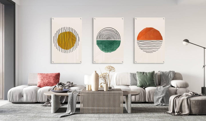 Geometrical Pattern Set of 3 Prints Modern Wall Art Modern Artwork