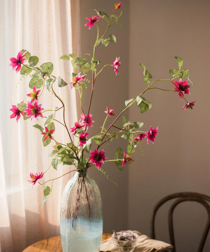 German Clematis Flower Stem in Rose Pink 40" Tall