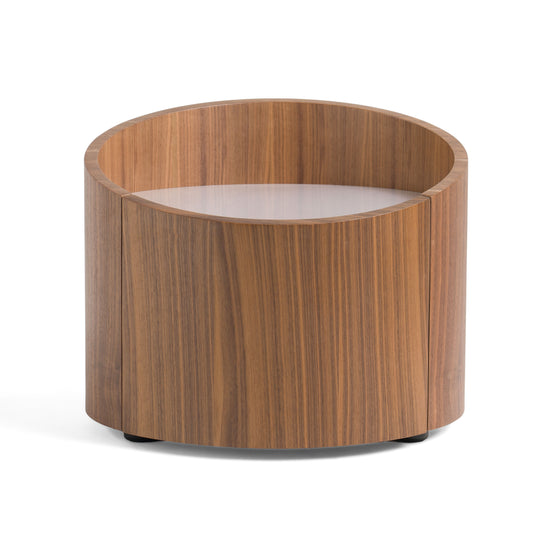 Modrest Geneva - Modern Walnut Round Nightstand