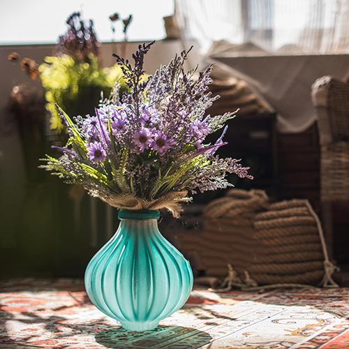 Glass Vase Hand Blown Frosted Art Glass